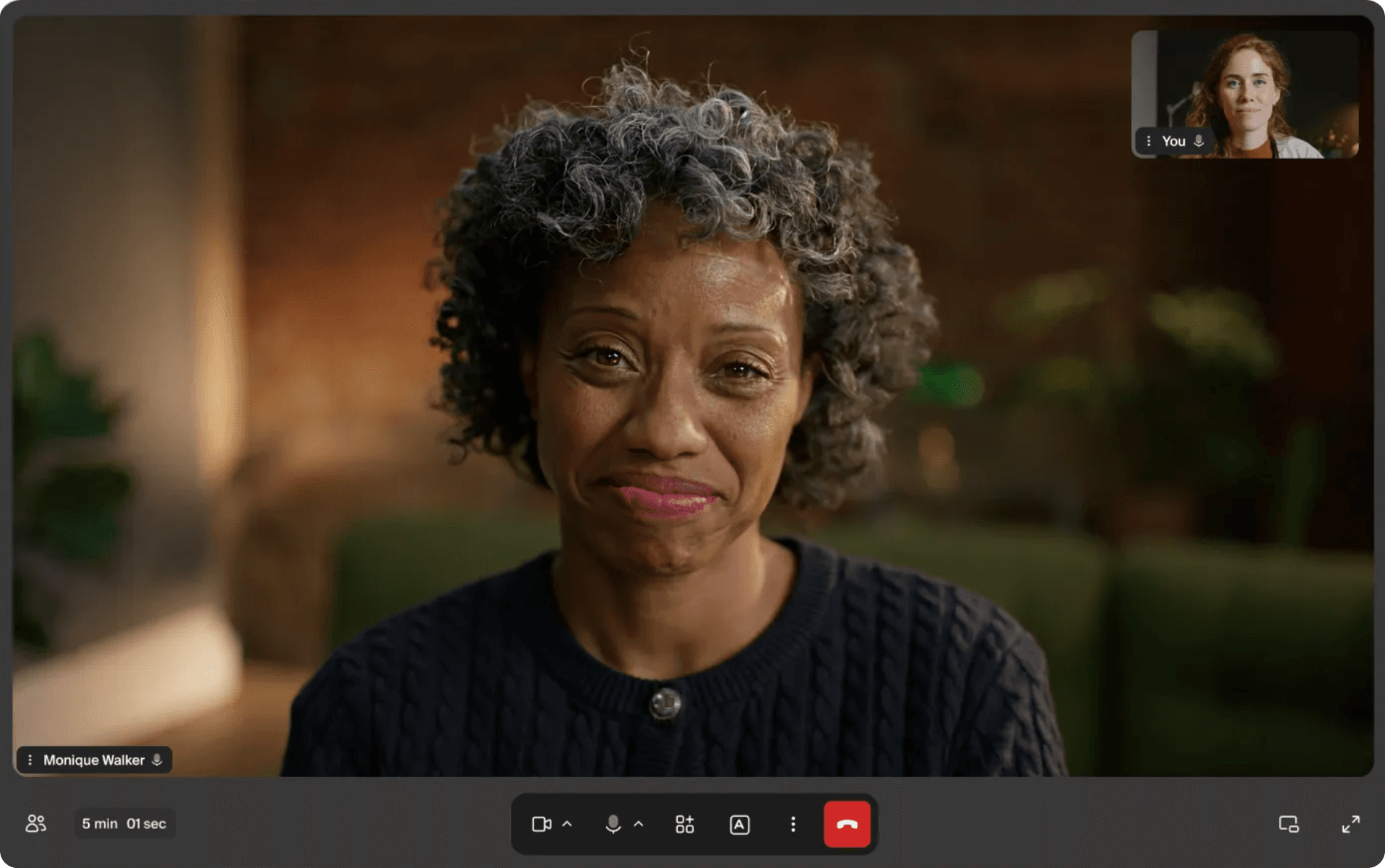 Interface de videochamadas para psicólogos
